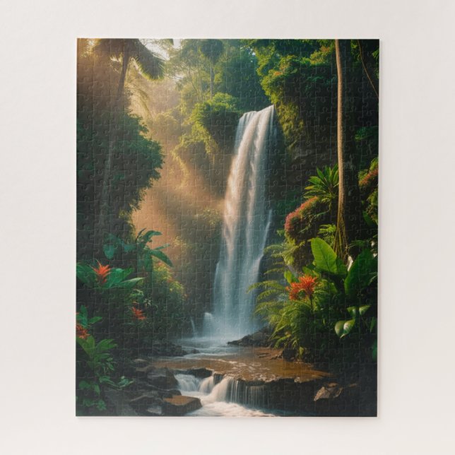 Caídas de la jungla mística - Rompecabezas de arte (Vertical)