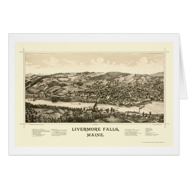 Caídas de Livermore, YO mapa panorámico - 1889 (Anverso (Horizontal))