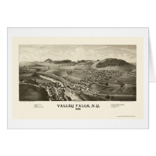 Caídas del valle, mapa panorámico de NY - 1887