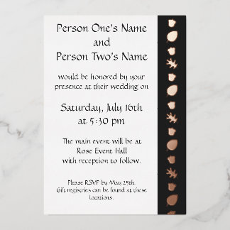 Caídas en invitación al Relieve metalizado negro