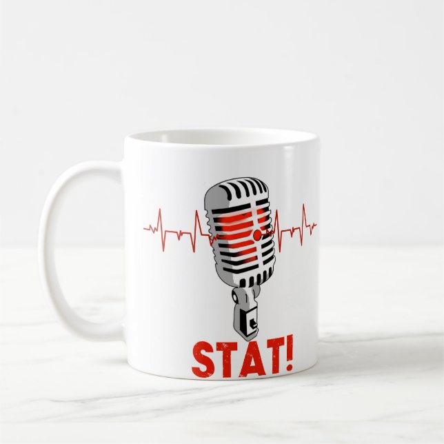 Caiga la taza del logotipo del mic (Izquierda)