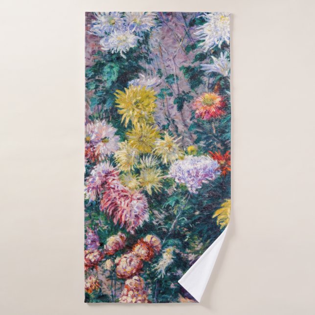 Caillebotte - Crisantemo blanco y amarillo (Toalla de baño)
