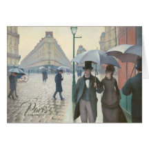 Caillebotte Paris Street en clima lluvioso Card