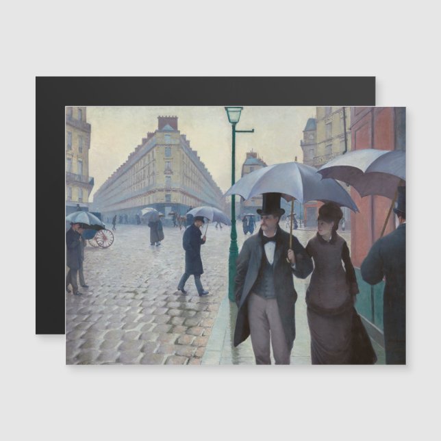 Caillebotte - Paris Street Rainy Day Magnetic Card (Anverso/Reverso)