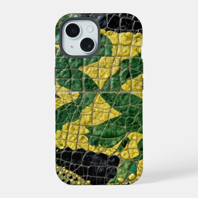 Caimán Cocodrilo Dragón Cuero Amarillo Verde (Reverso )