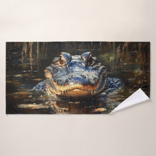 Caimán lindo en la pintura de los Everglades de Fl