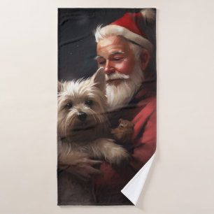 Cairn Terrier con Papá Noel Festivo de Navidad