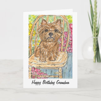 Cairn Terrier Feliz Cumpleaños Abuela Gran Tarjeta