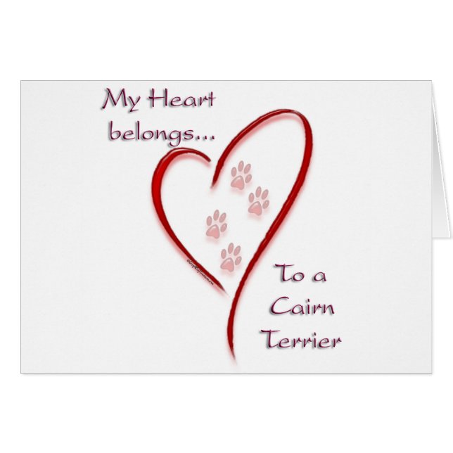 Cairn Terrier Heart Pertenece (Anverso (Horizontal))
