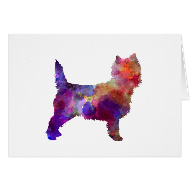 Cairn Terrier in watercolor (Anverso (Horizontal))