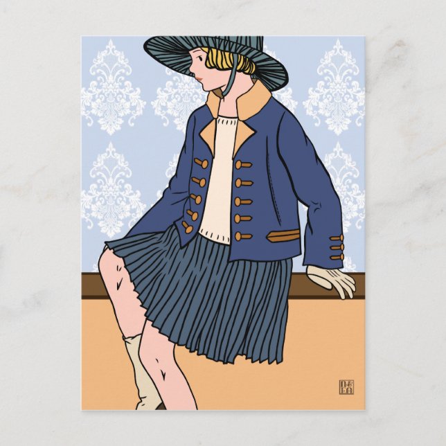 Caitlin en Azul - Tarjetas Postales (Anverso)