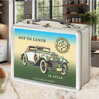 Caja clásica de almuerzo de coche de época