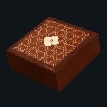 Caja clásica de joyas marrones monogramadas<br><div class="desc">El diseño es de arte original.</div>