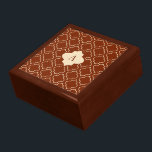 Caja clásica de joyas marrones monogramadas<br><div class="desc">El diseño es de arte original.</div>