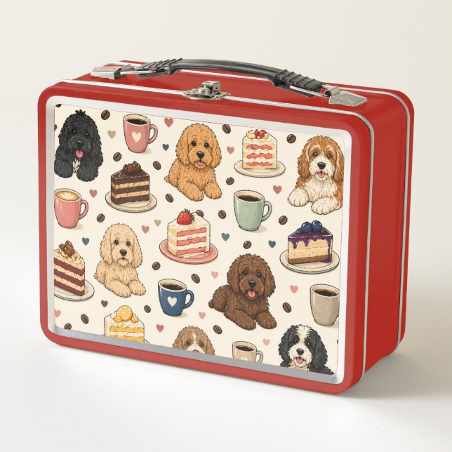 Caja Comida Patrón Cockapoo Regalo Perro Lindo (Anverso)