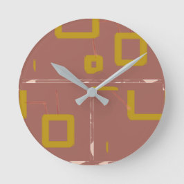 Caja con reloj de pared geométrica marrón