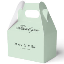 Caja de agradecimiento verde salvia para cualquier