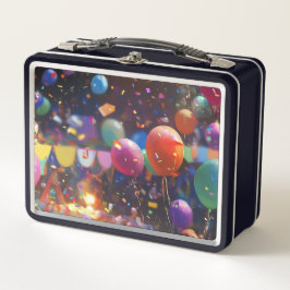 Caja de alimentos con globo de cumpleaños