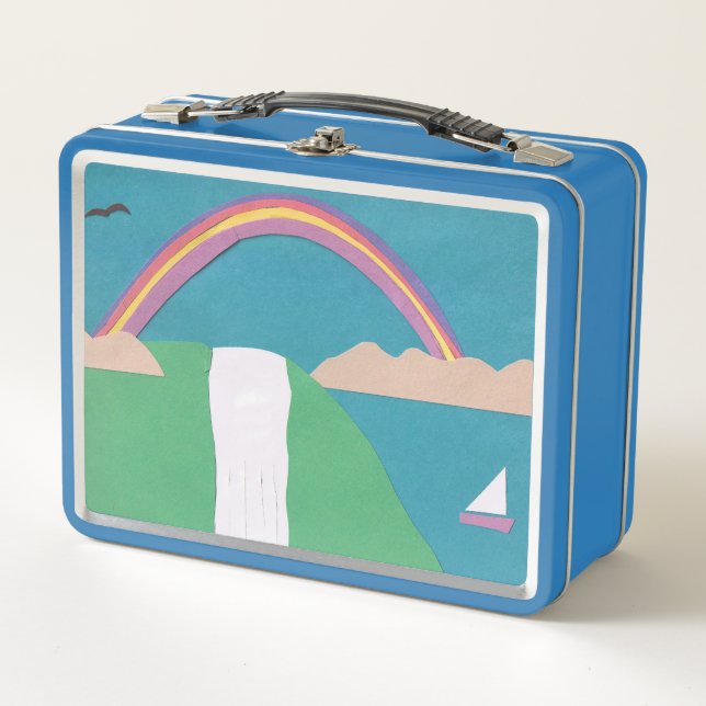 Caja de almuerzo con diseño arcoiris (Anverso)
