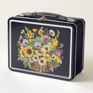 Caja de almuerzo con diseño floral