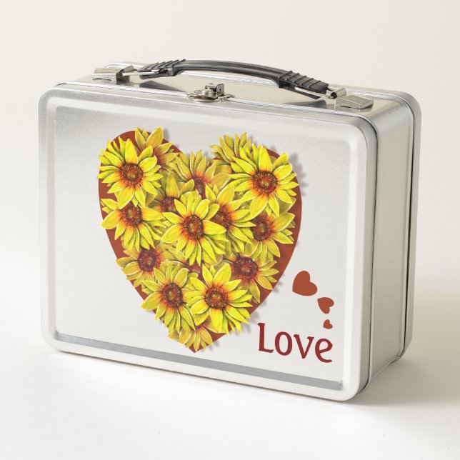 Caja de almuerzo Corazón de girasol (Anverso)
