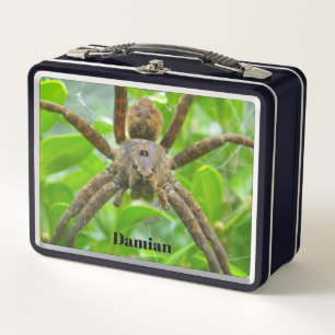 Caja de almuerzo de araña marrón grande