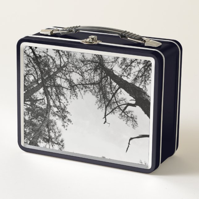 Caja de almuerzo de árbol de la naturaleza negra y (Anverso)