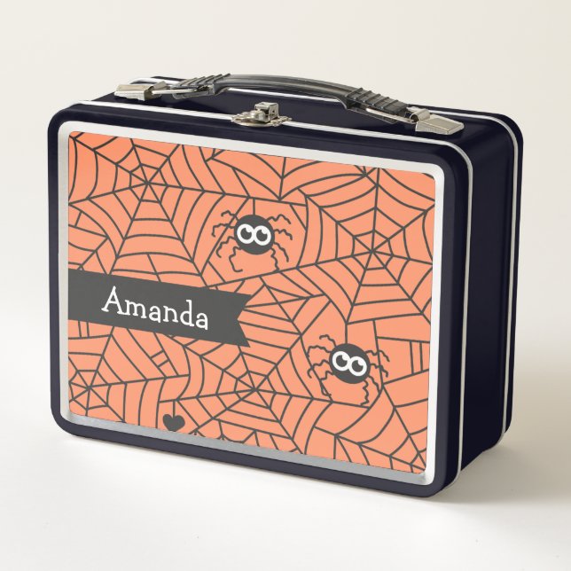 Caja de almuerzo de Halloween de arañas y telaraña (Anverso)