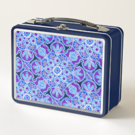 Caja de almuerzo de impresión en mosaico marrón y 