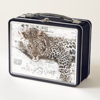 Caja de almuerzo de leopardo LAZY de doble cara