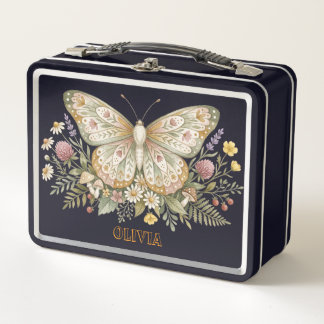 Caja de almuerzo de mariposa personalizada regalo