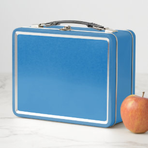 Caja de almuerzo de metal azul retro personalizada