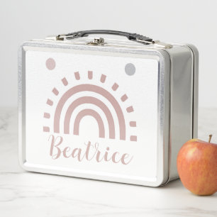 Caja de almuerzo de metal con arcoíris personaliza