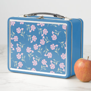 Caja de Almuerzo de Metal con Patrón Floral Profun