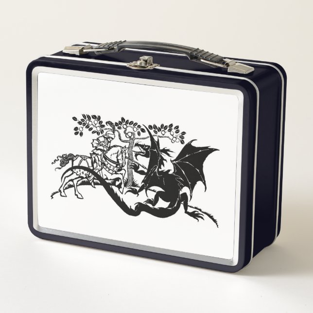 Caja de almuerzo de metal de Caballero y Dragón (Anverso)