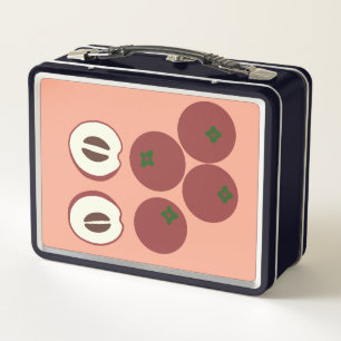 Caja de almuerzo de metal de manzana de terciopelo