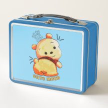 Caja de almuerzo de metal de oso de dibujos animad