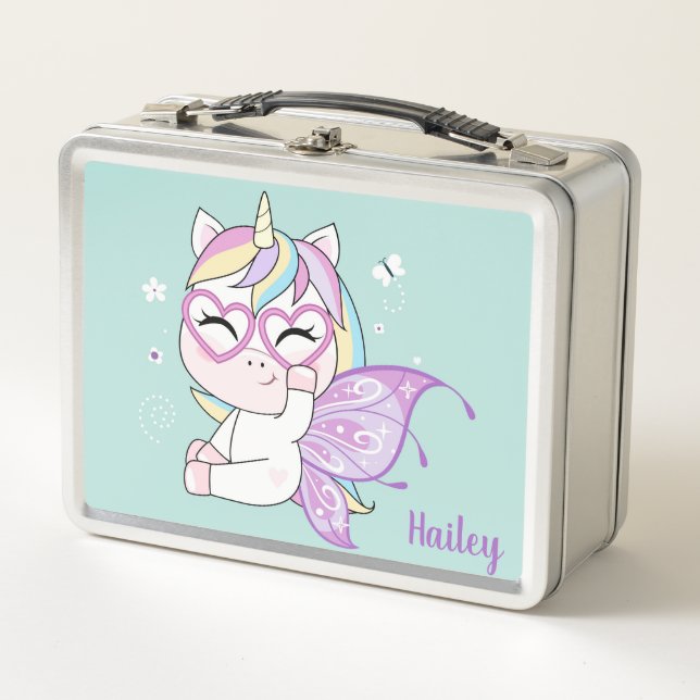 Caja de almuerzo de metal de unicornio (Anverso)
