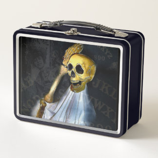 Caja de almuerzo de metal esqueleto de tablero par