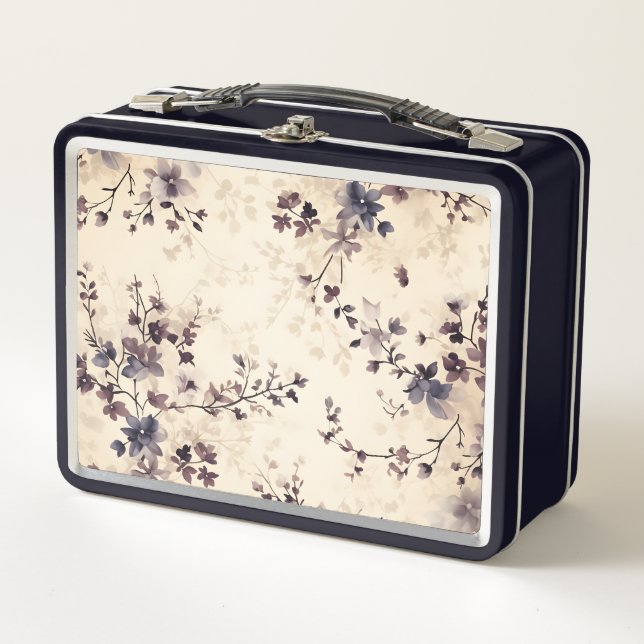 Caja de almuerzo de metal floral (Anverso)