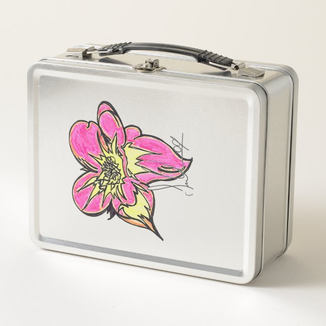 Caja de almuerzo de metal Flower Power Classic (Anverso)