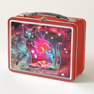 Caja de Almuerzo de Metal Gato Cósmico Alpha