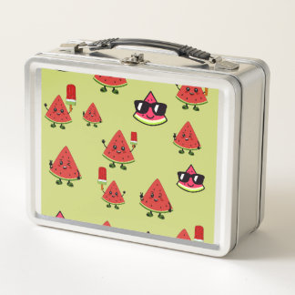 Caja de almuerzo de metal para niños con patrón de