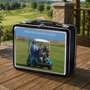 Caja de almuerzo de metal para snacks de golfista