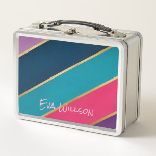 Caja de almuerzo de metal personalizada Chic Geomé