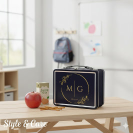 Caja de almuerzo de metal personalizada con monogr