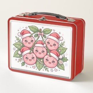 Caja de almuerzo de Navidad con sombreros de Santa