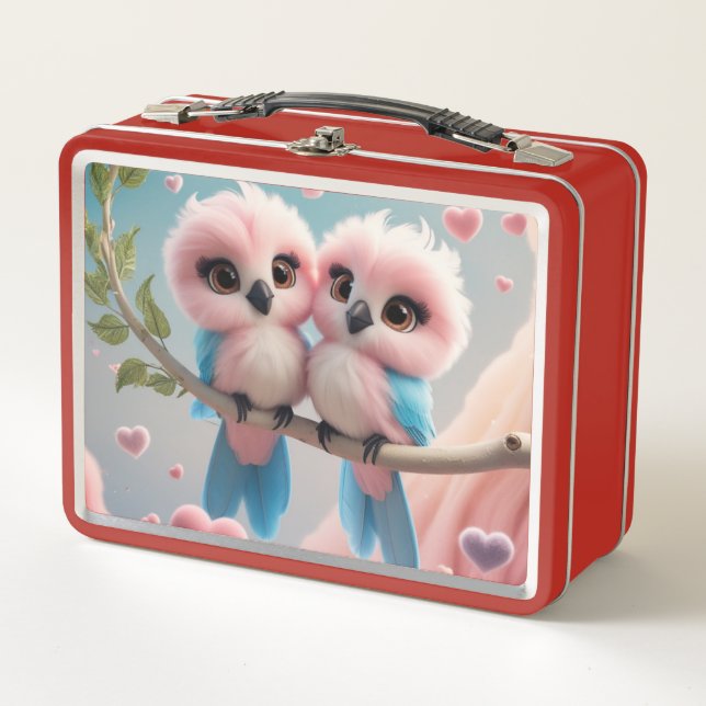 Caja De Almuerzo De Pájaros De Amor (Anverso)