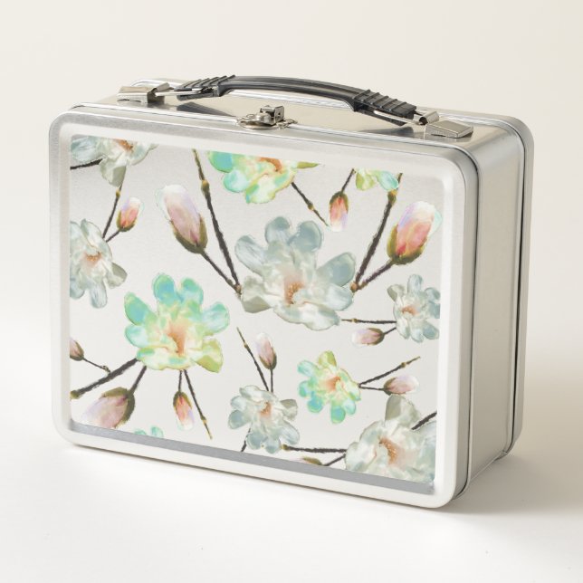 Caja de almuerzo del patrón de magnolia (Anverso)