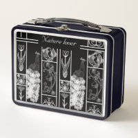 caja de almuerzo elegante en blanco y negro person